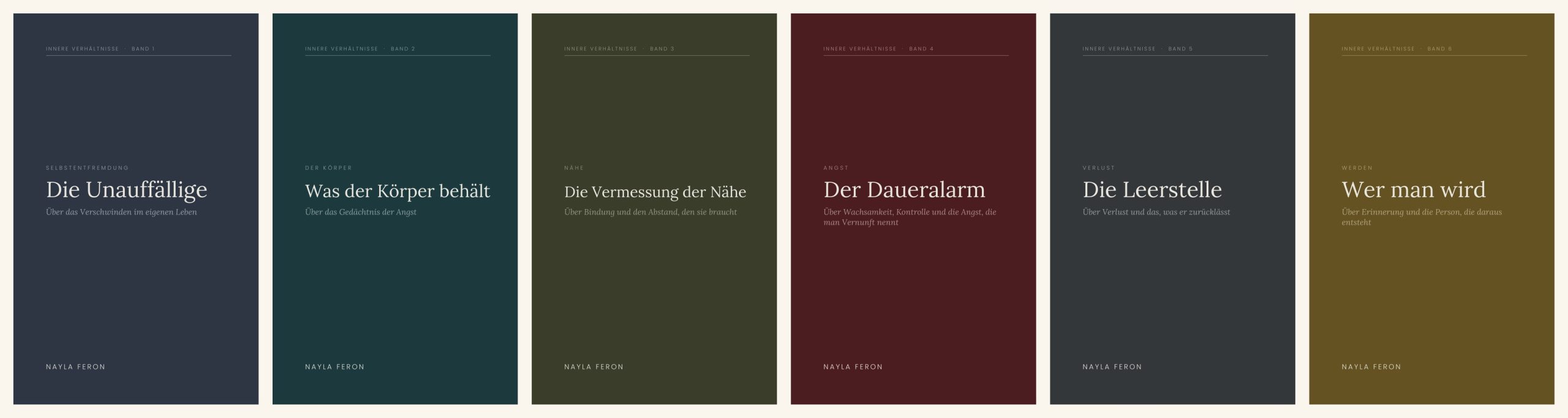 Start Die sechs Bände der Reihe Innere Verhältnisse